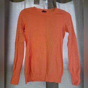 Express coral sequin sleeved sweater